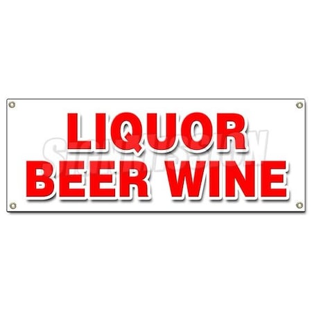 Signmission LIQUOR BEER WINE BANNER SIGN cold ice discount shelf brands atm malt B-Liquor Beer Wine
